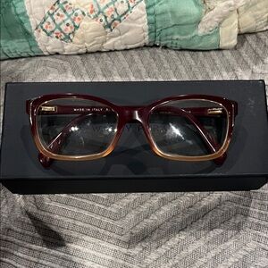 Prada Burgundy and Pink Glasses Frames